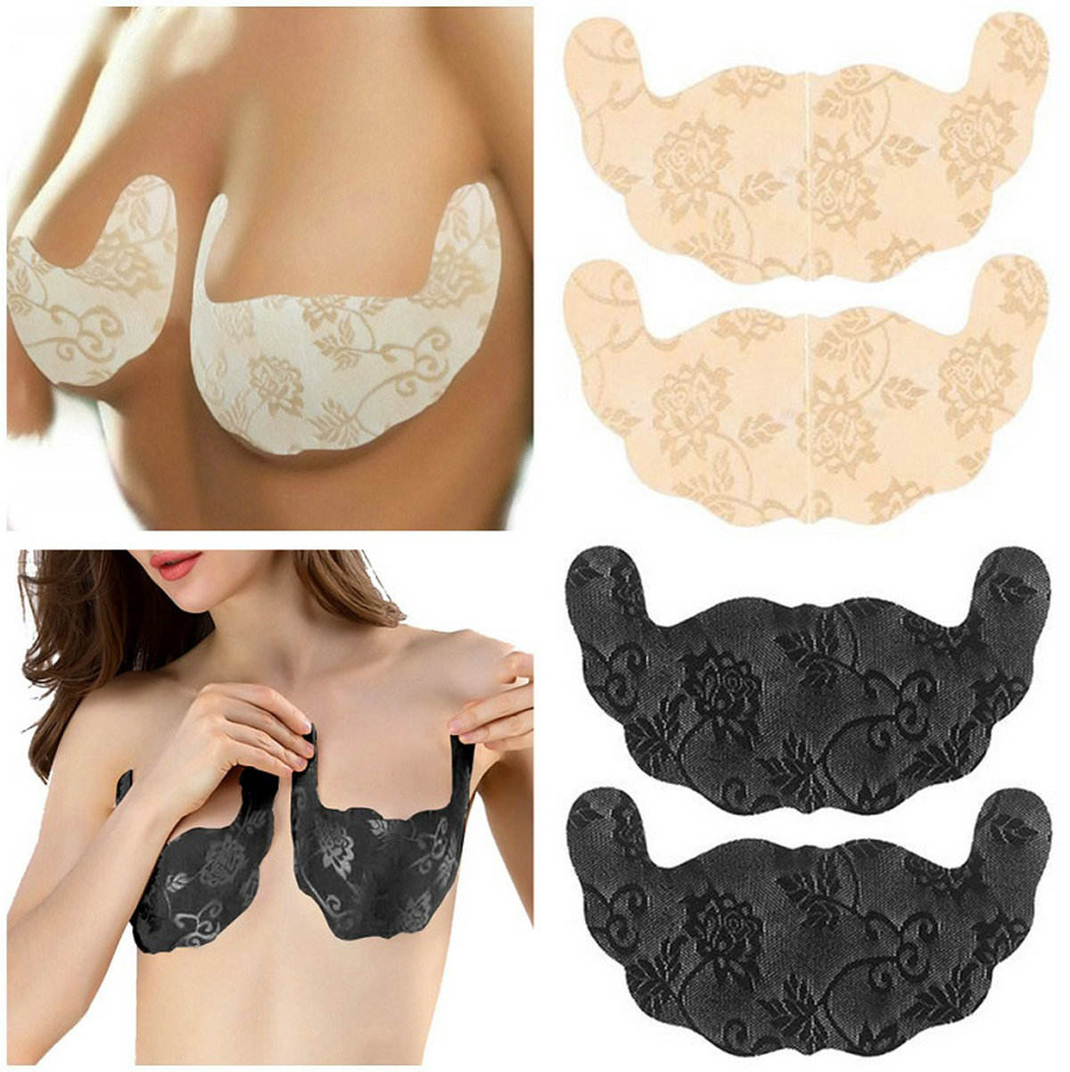 U Shaped Instant Breast Lift Tape - Lace